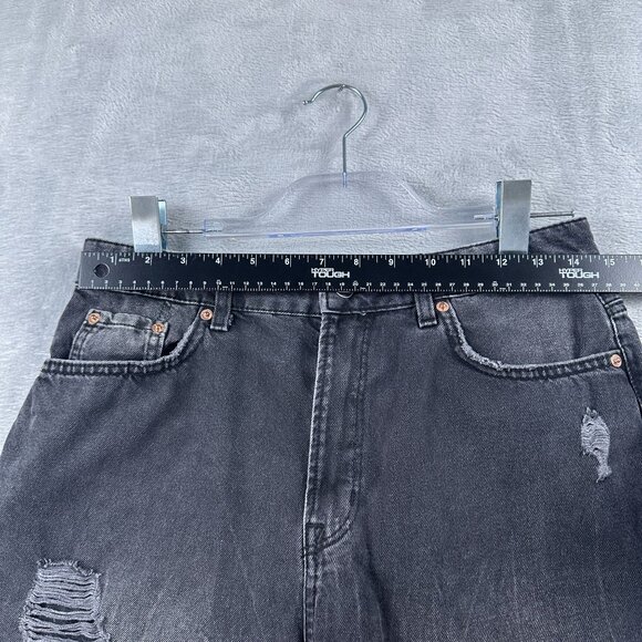 Divided by H&M Cut Off Jean Shorts Womens Size 10 Distressed High Rise Black - Picture 6 of 10